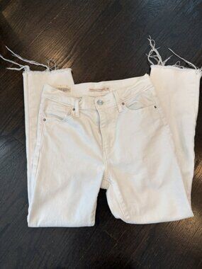 Levi's 724 High Rise Straight Crop Jeans | White | Size 26